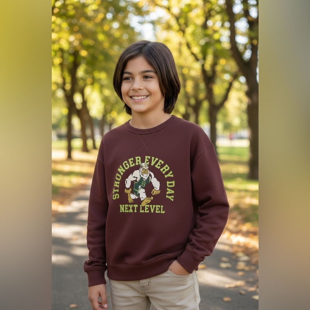 Old Navy Burgundy Kids Sweatshirt with Motivational Graphic - Picture 2 of 3